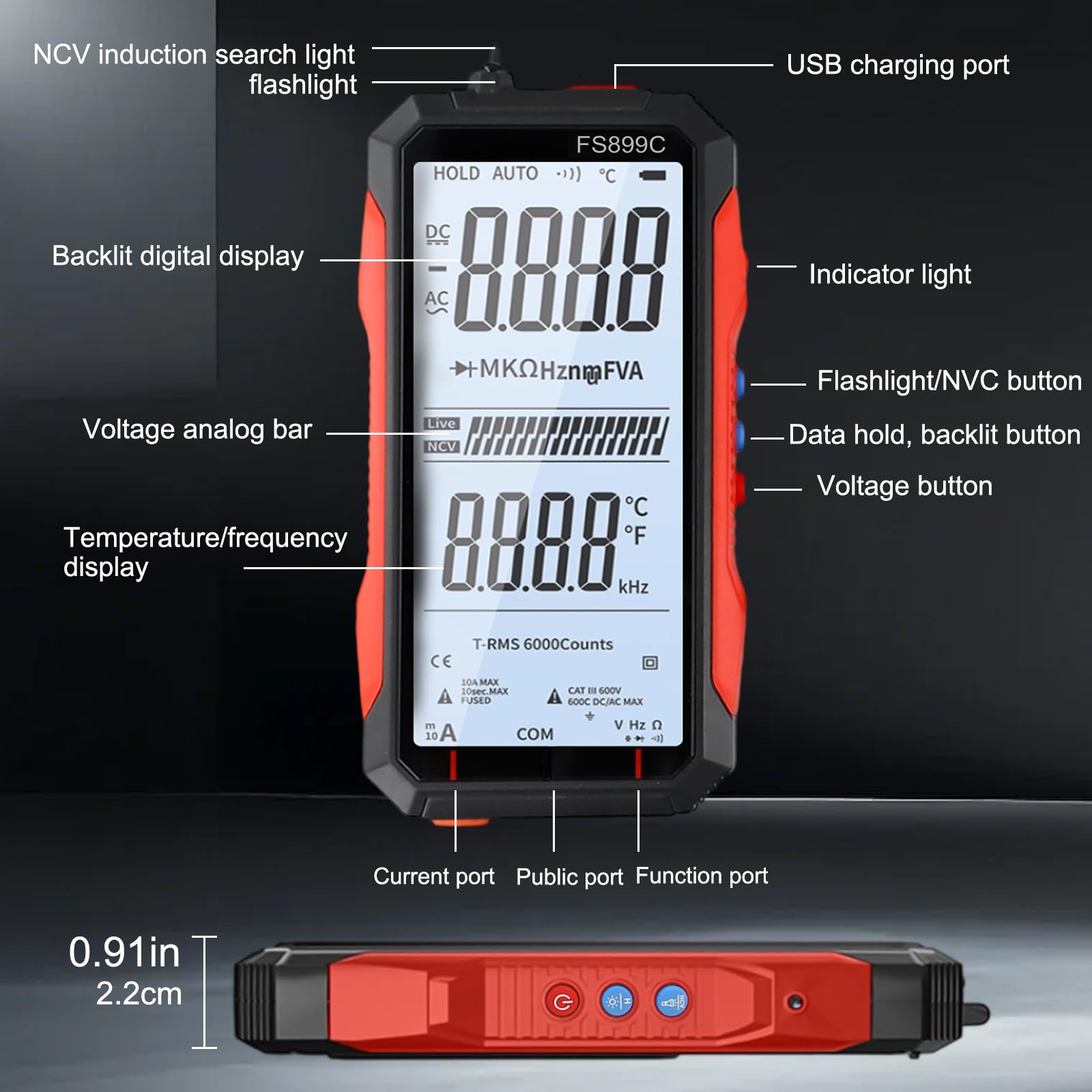 Amazon.com: Digital Multimeter With USB Charging Capability